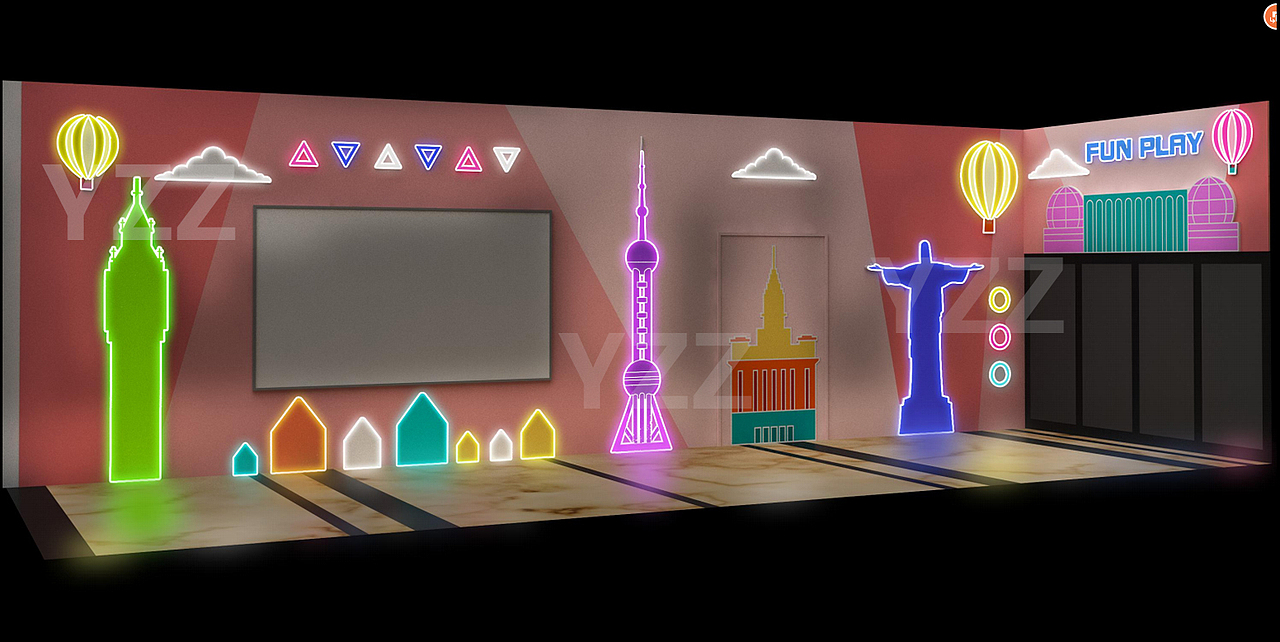 墙面亮化墙面装饰美陈商场美陈