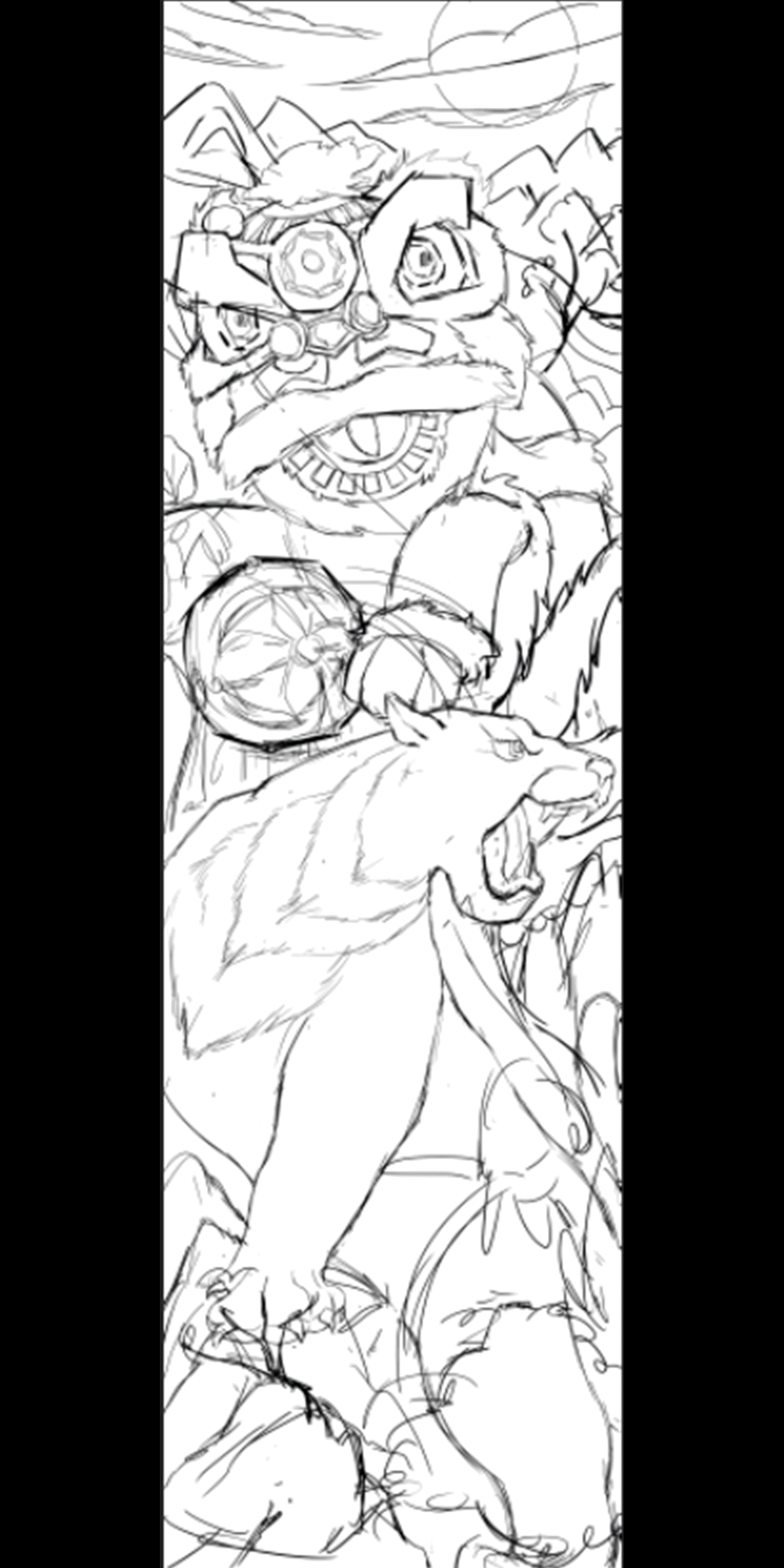 狮虎啸山林（图ZMjkwMjU4NzQ0） - 商业插画 - 站酷设计师Lane李原创素材 - 站酷ZCOOL