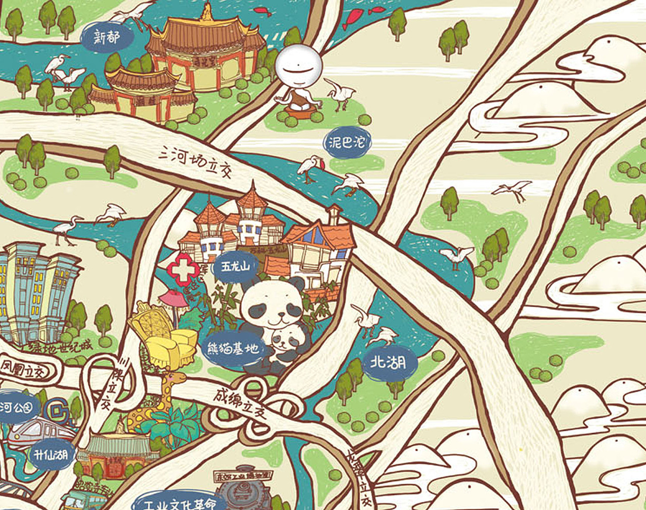 成都旅游地图册封面|平面|书籍/画册|阿夕子 - 原创作品 - 站酷 (ZCOOL)