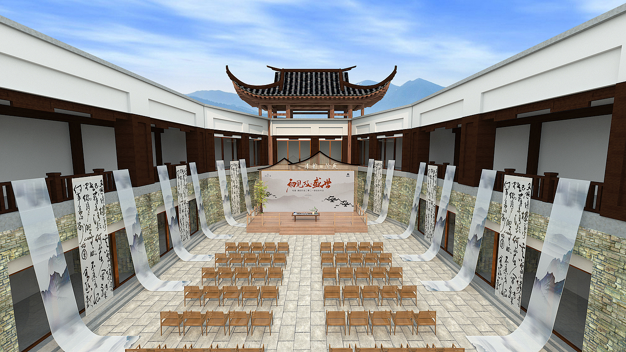 地产新中式发布会（图ZMjkzMjA5MzQ0） - 建筑/空间 - 站酷设计师爱新觉罗小女警原创素材 - 站酷ZCOOL