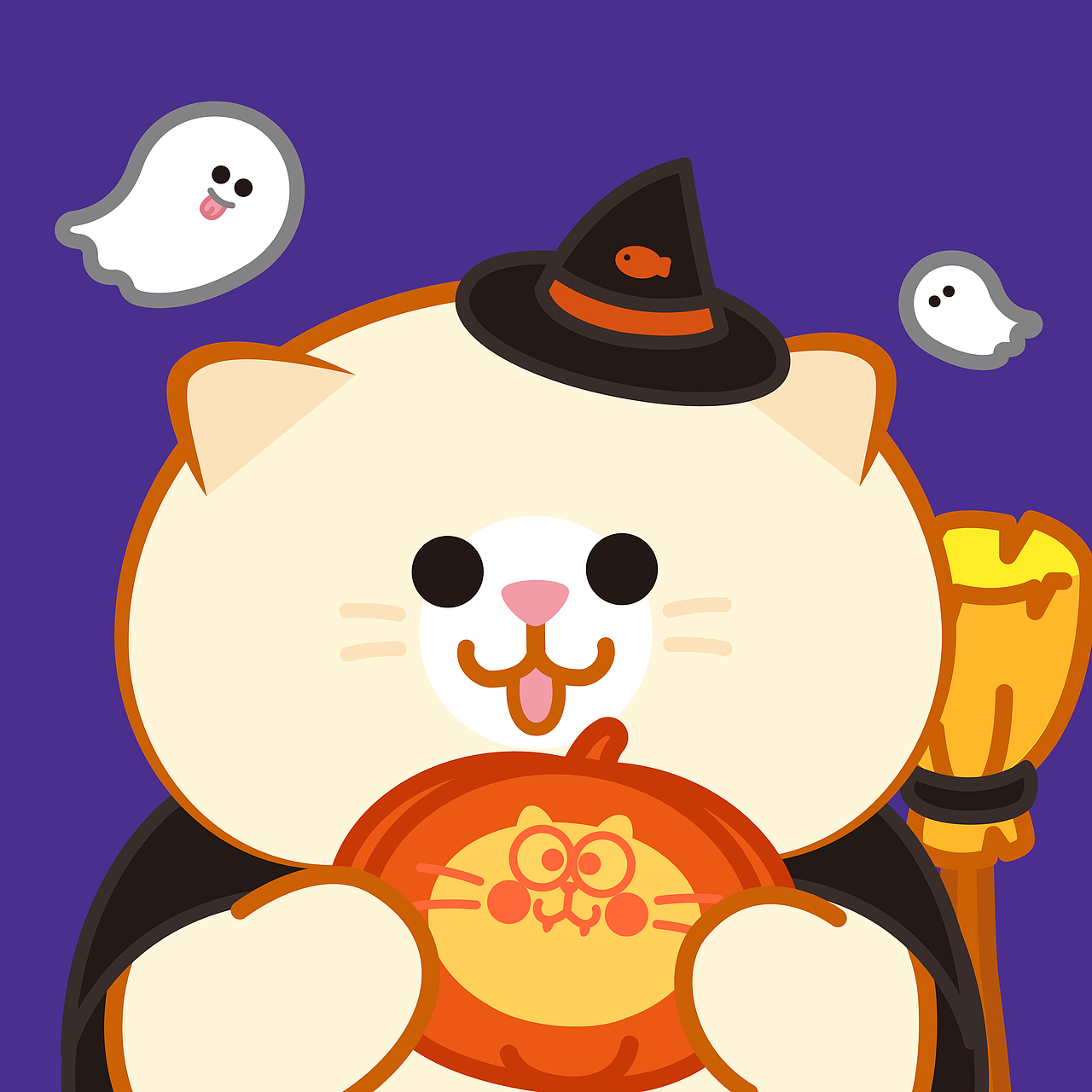 蛋黄猫万圣节恐怖大蛋糕