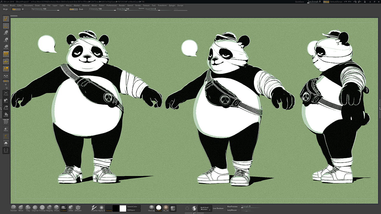 ZBrush 小练习（图ZMTI2MDg2NDg0） - 人物/生物 - 站酷设计师吉呈吉佑原创素材 - 站酷ZCOOL
