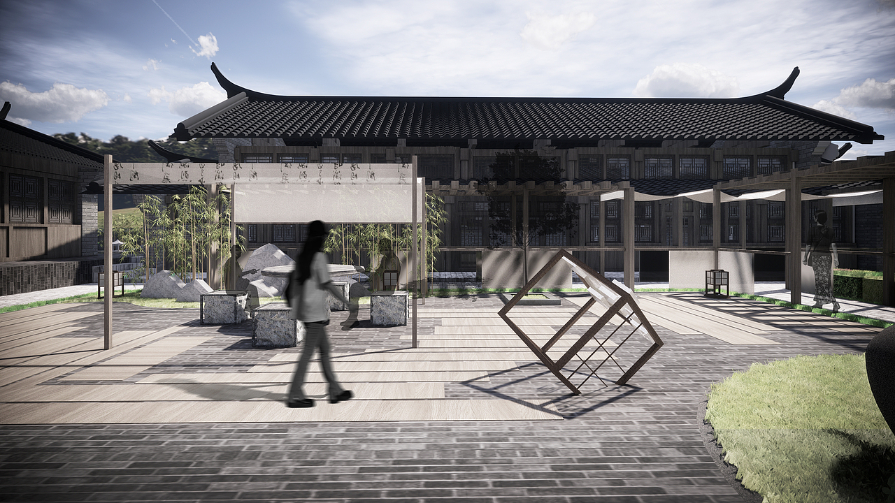 木活字印刷（非遗）展示空间庭院改造（图ZMjM1MTExMzM2） - 景观设计 - 站酷设计师我是星星啊原创素材 - 站酷ZCOOL