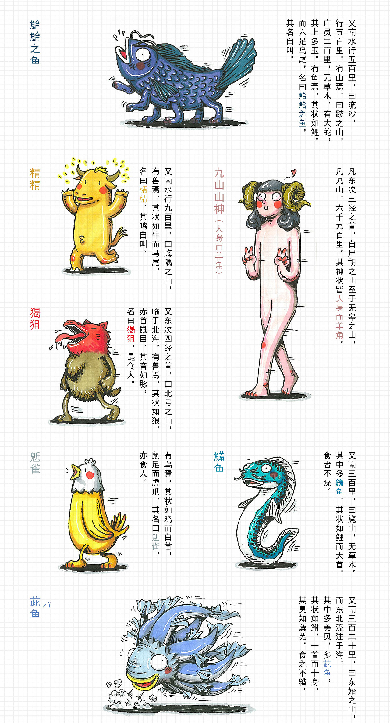 《山海经》中卷（图ZNjMzMDczNzY=） - 艺术插画 - 站酷设计师罗元元元原创素材 - 站酷ZCOOL