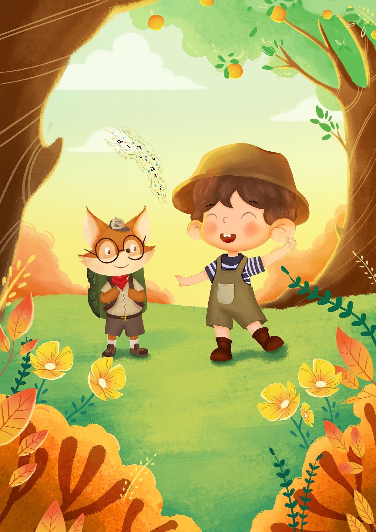一只小狐狸的旅行故事（图ZMzQ4ODU4MTYw） - 儿童插画 - 站酷设计师一条懒狗罢了原创素材 - 站酷ZCOOL