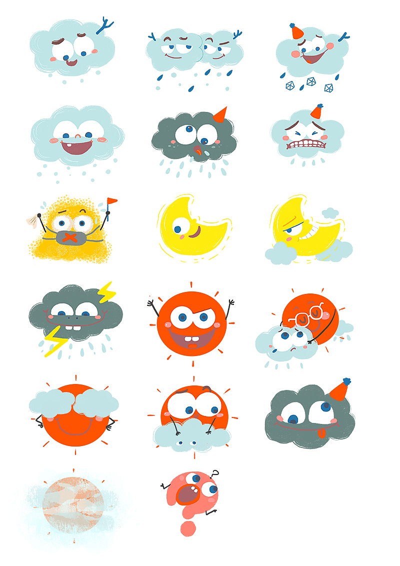 卡通儿童插画天气APP（图ZMjI1NTY0NDQ=） - 商业插画 - 站酷设计师梦寐原创素材 - 站酷ZCOOL