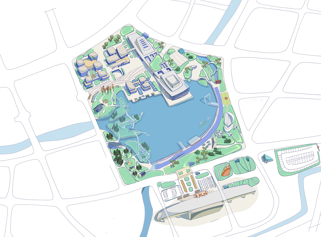 《艺尚小镇》手绘地图设计（图ZMTUxNDI1NDk2） - 商业插画 - 站酷设计师东东船长与东东原创素材 - 站酷ZCOOL