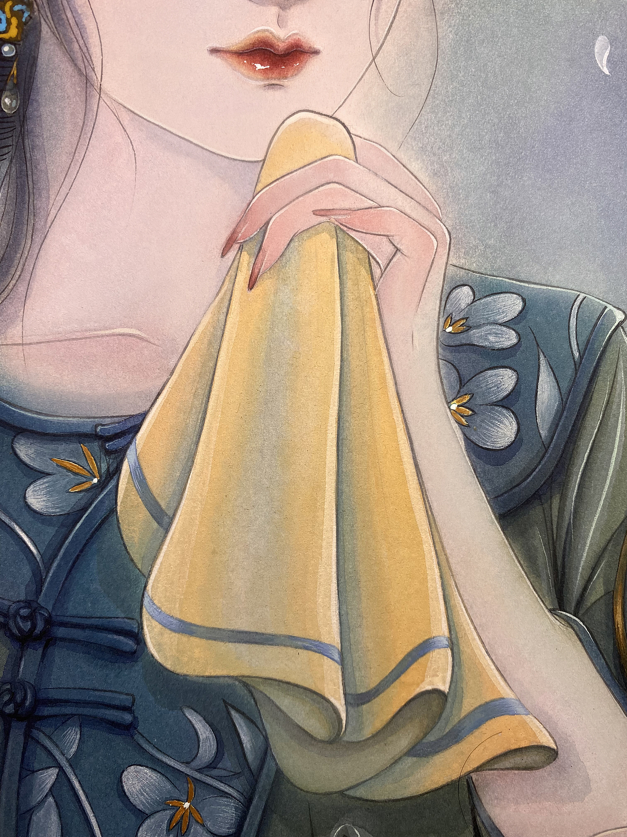 原创古风水彩插画美女