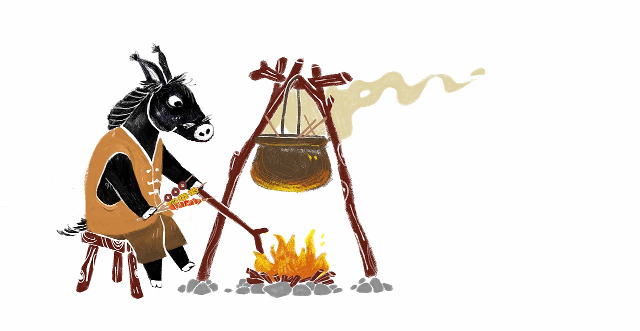 茶马古道 餐饮品牌插画