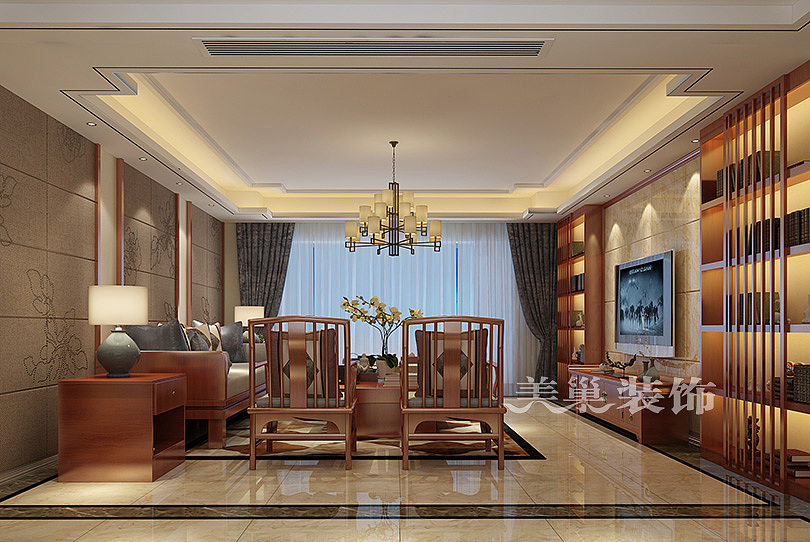 金域世家300平现代中式,柔和主人喜好品位的设计