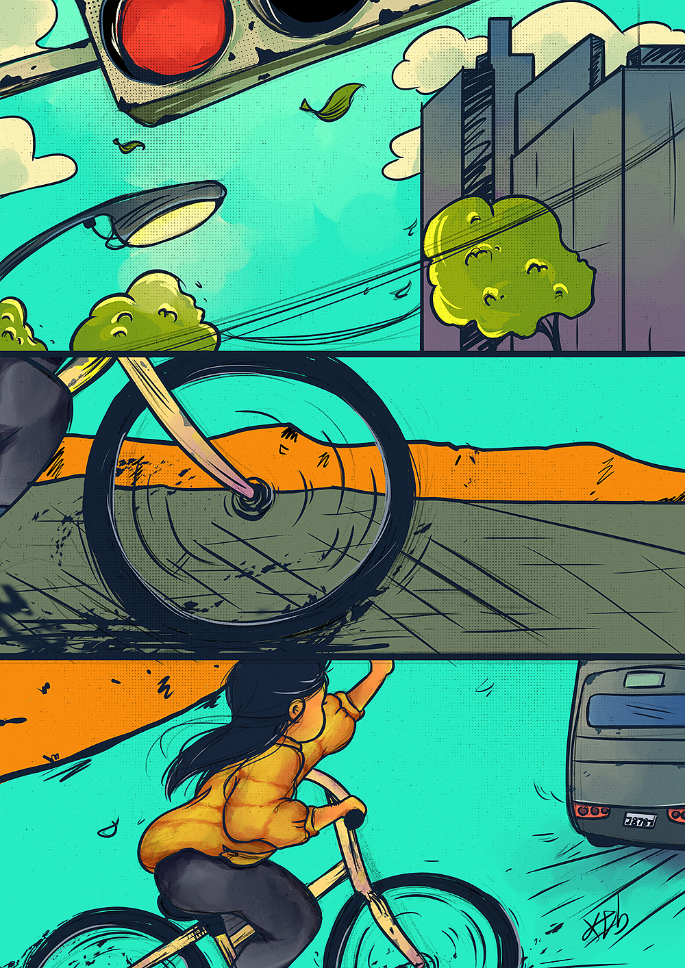 日常漫画，老差一步赶不上的公交（图ZMjc4Nzk3MTE2） - 短篇/格漫 - 站酷设计师小糖包01原创素材 - 站酷ZCOOL