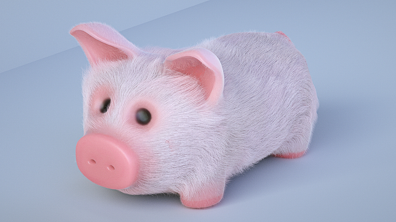 卡通毛發(fā)小豬角色制作（圖ZMTU5ODI0MDAw） - 人物/生物 - 站酷設(shè)計(jì)師Ralph_liu原創(chuàng)素材 - 站酷ZCOOL