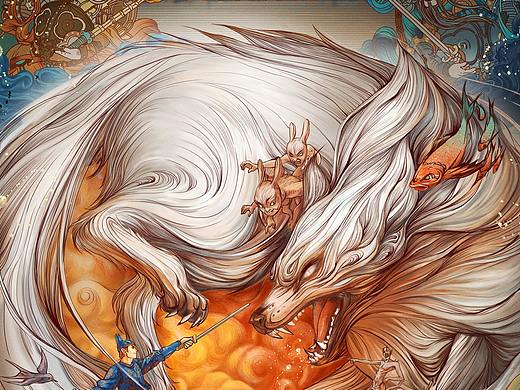 贝反《御前捉妖师》插画海报