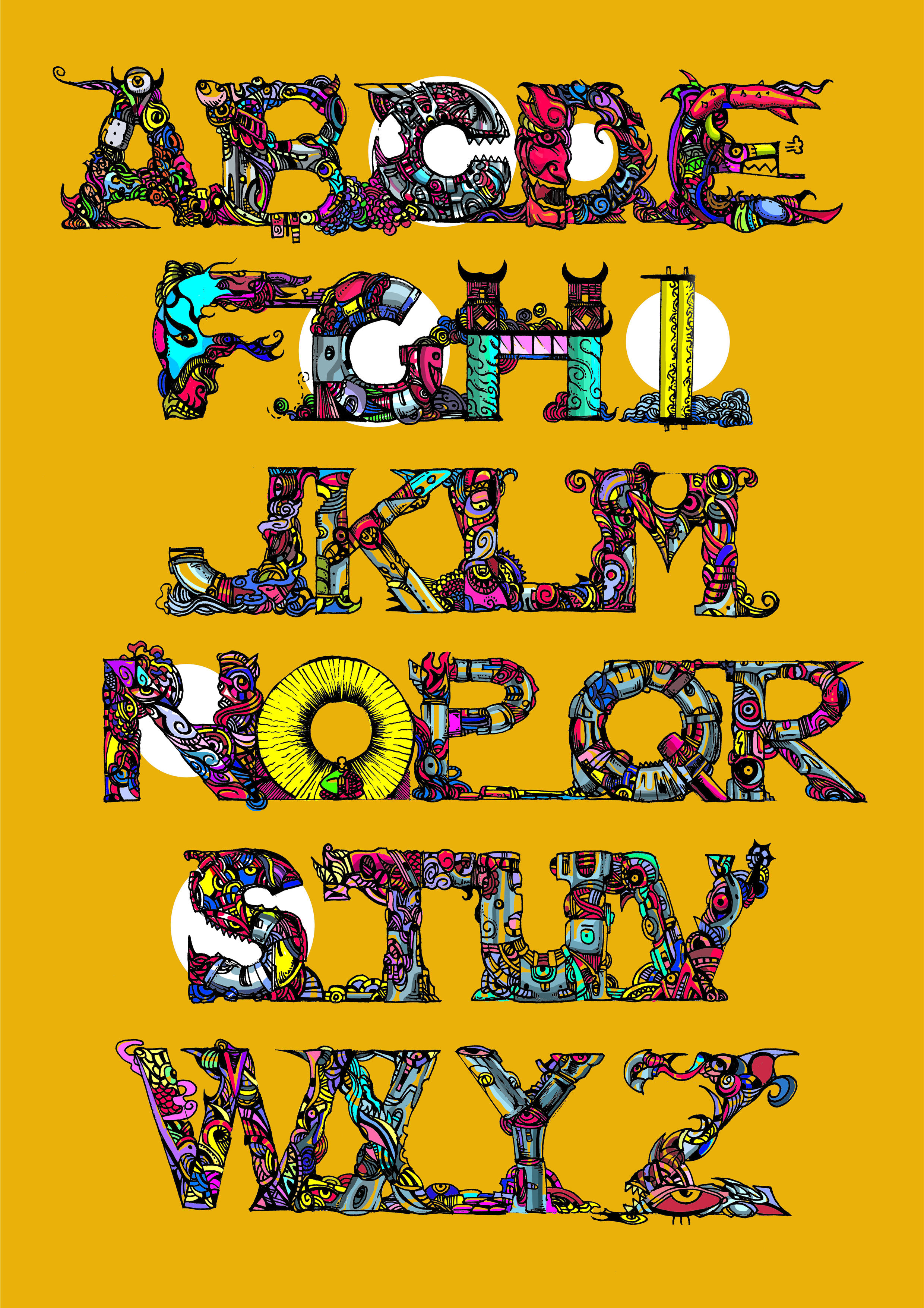 字母联想(带色彩)|平面|字体/字形|煤气室里的一根烟 - 原创作品