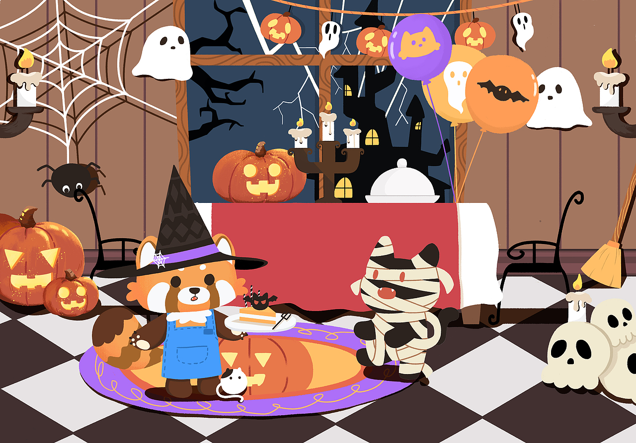 万圣猫猫（图ZMzU0MTkyNTUy） - 儿童插画 - 站酷设计师知亿原创素材 - 站酷ZCOOL