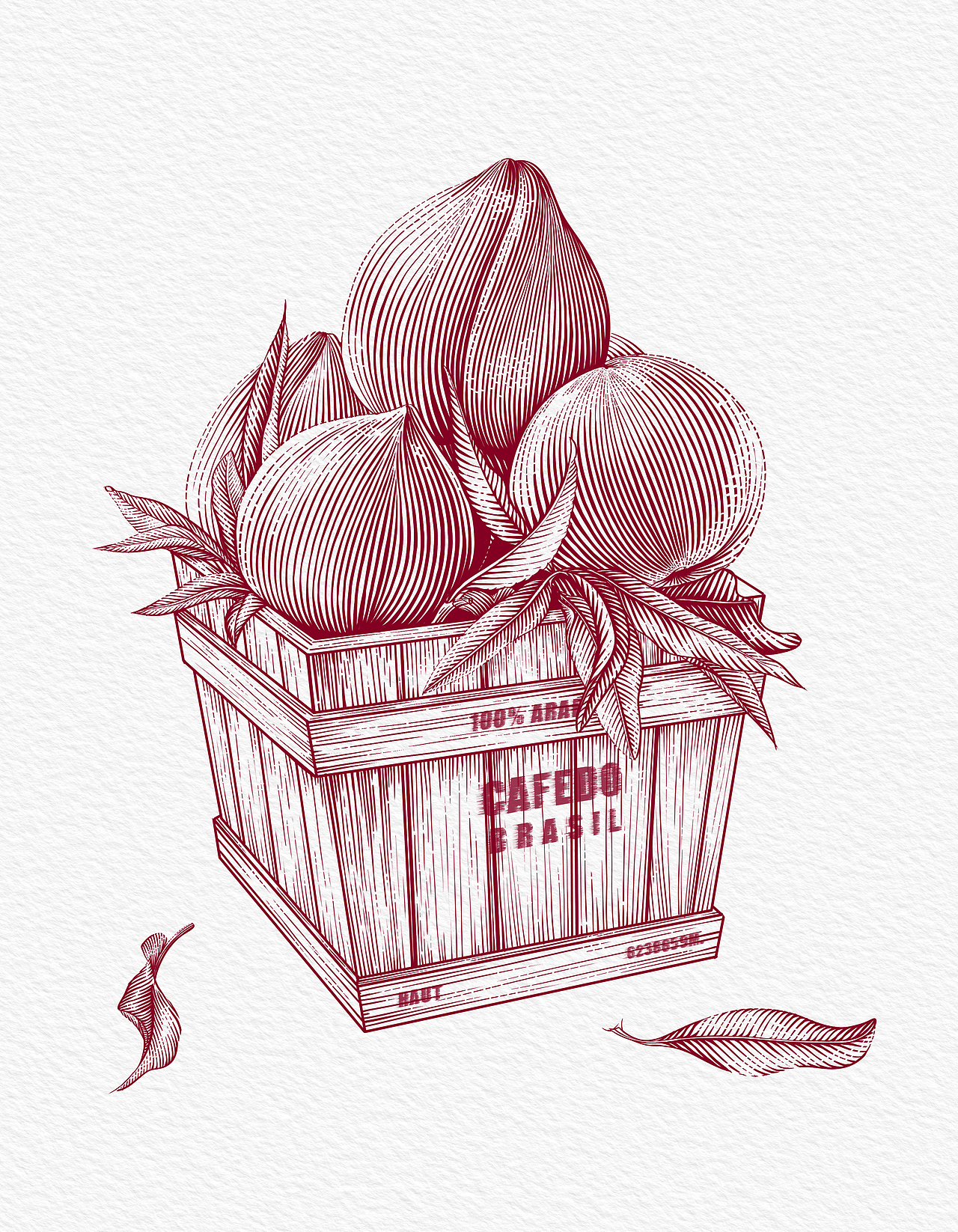 版画风格——桃之夭夭