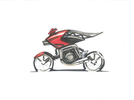 工业设计手绘之摩托车（手残人士画）