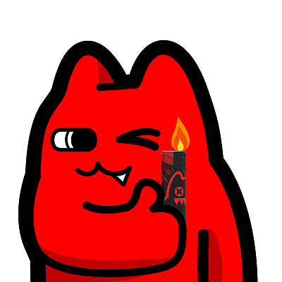 h98-2【魔鬼猫表情-火机】#半身 打火 抛媚眼 眨眼 大拇指 动漫 ip