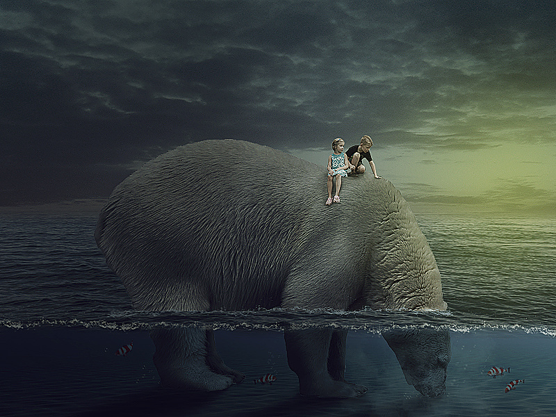 北极熊与小朋友