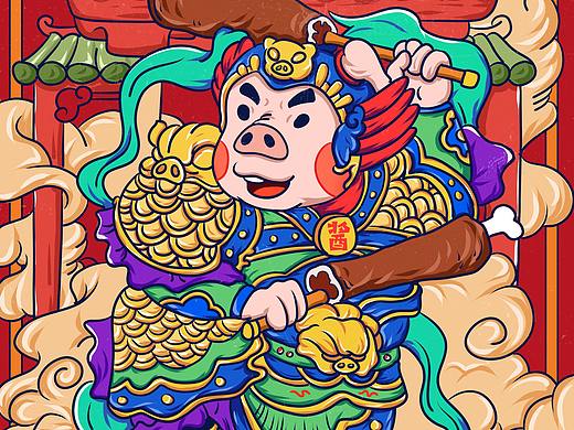 《最近合作的国潮插画》