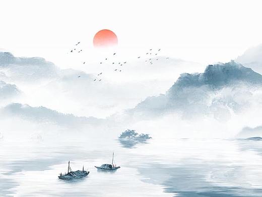 蓝色山水