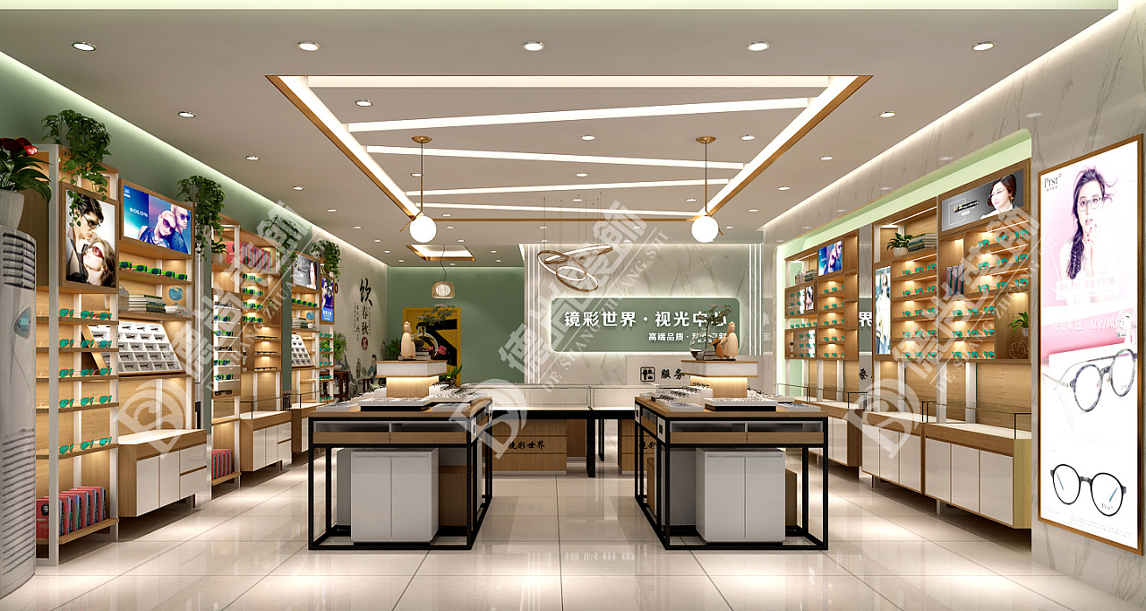各种风格眼镜店装修设计效果图