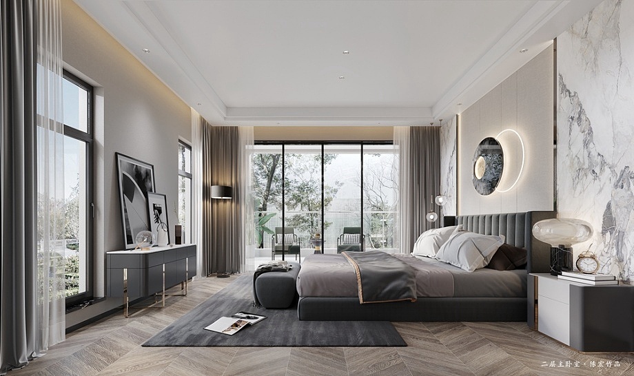 首地江山赋联排别墅装修,时尚轻奢风设计效果图