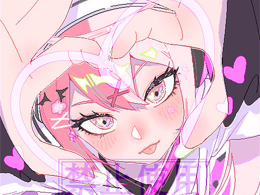 原创插画|头像|💗🤍🖤