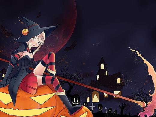 萬(wàn)圣節(jié)日漫風(fēng)格小習(xí)作（個(gè)人主頁(yè)-ZMzk3MzQ2NjQ=） - 創(chuàng)作習(xí)作 - 站酷設(shè)計(jì)師三撇兒原創(chuàng)素材 - 站酷ZCOOL