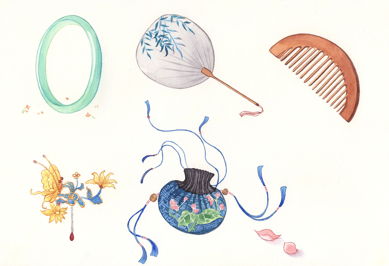 古风小物|插画|商业插画|凤兮520_原创作品-站酷zcool