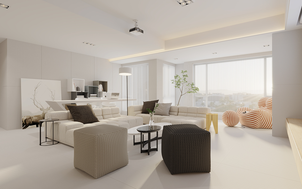 福州滨江正荣府105平纯白极简风格