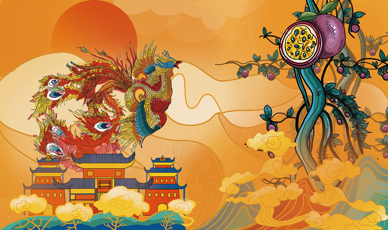 百香果插画包装