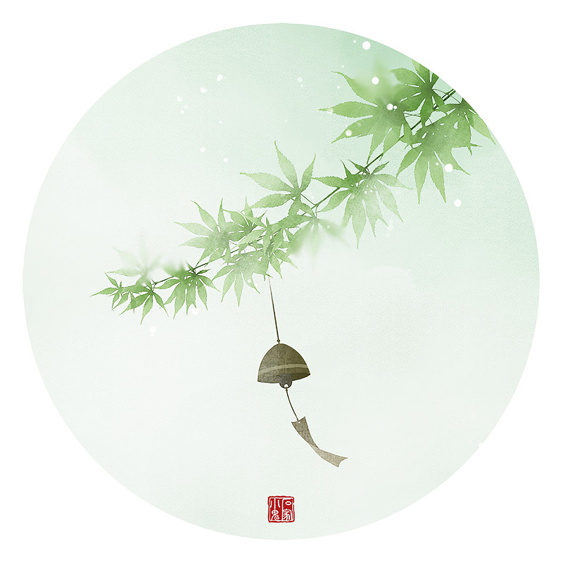 【中国风插画】枫叶铃铛（图ZMjA2NzcyMzAw） - 创作习作 - 站酷设计师石家小鬼原创素材 - 站酷ZCOOL