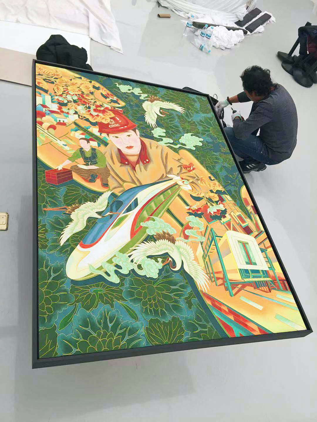 插画与传统工艺金丝沙画的结合与表现全过程记录