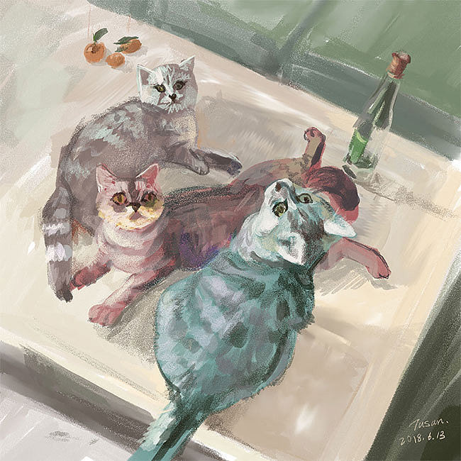 又画了10只猫（图ZMTg2NDE3ODIw） - 艺术插画 - 站酷设计师Tusan了了原创素材 - 站酷ZCOOL