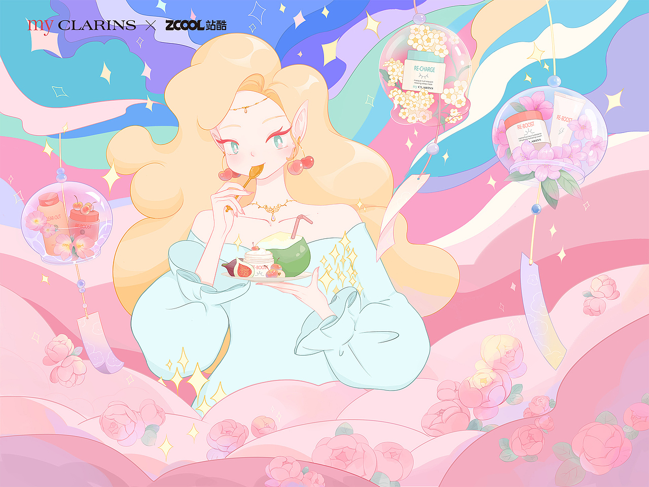 「my CLARINS寻找天然好食肌」美丽肌肤（图ZMjk3MTQyNjQ4） - 海报 - 站酷设计师花叶兔原创素材 - 站酷ZCOOL