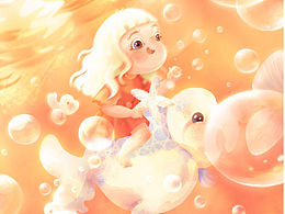 在夏日的海洋里遨游