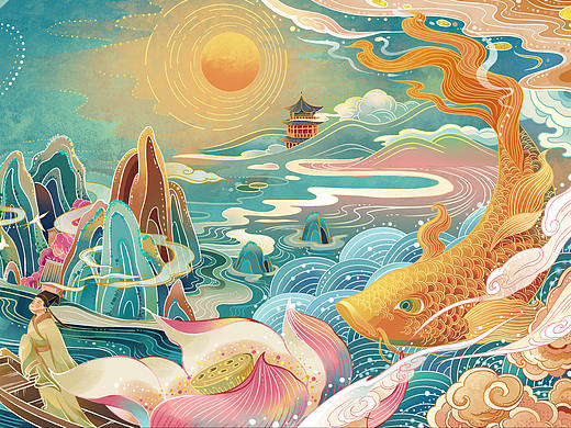 汉服品牌插画长卷