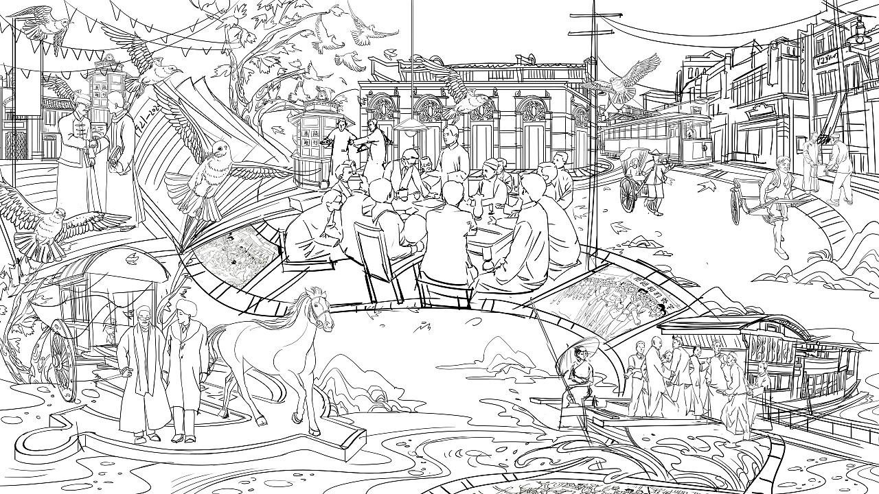 《建党-伟大的历程》（图ZMjQyOTI3NDUy） - 商业插画 - 站酷设计师自由尽头原创素材 - 站酷ZCOOL