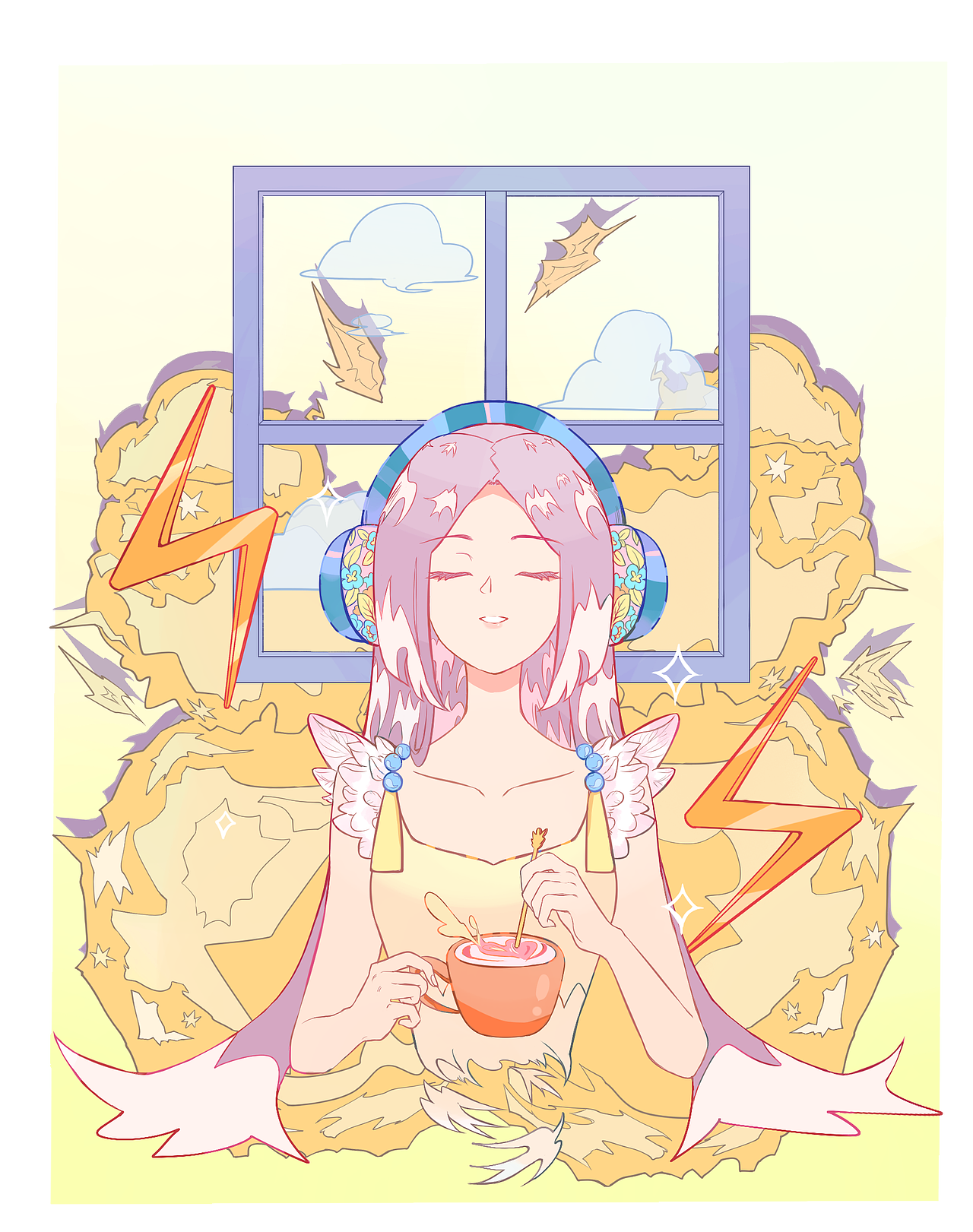 晴 风 雷 雨（图ZMjczMTE2NTY4） - 商业插画 - 站酷设计师吉娜的安原创素材 - 站酷ZCOOL