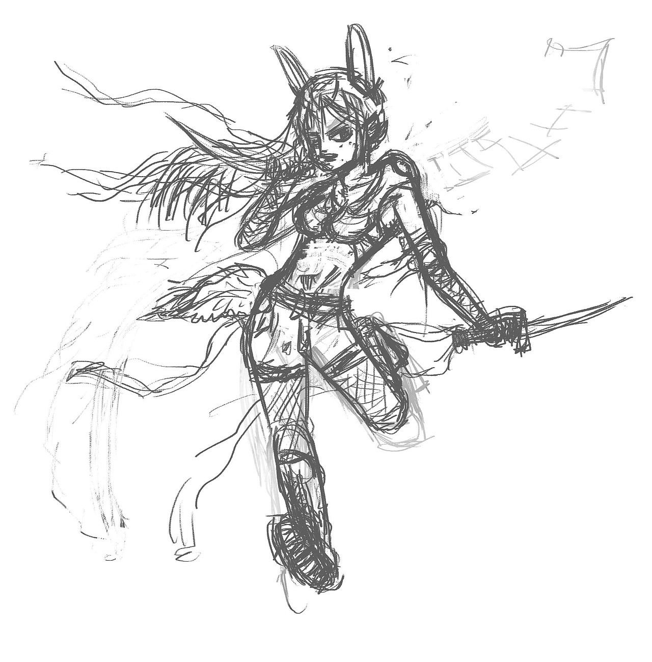 用线条堆一个比较好看的POSE。