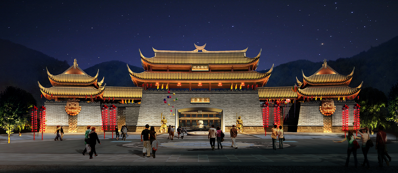 某个古镇夜景规划灯光设计之二（图ZMTE3NDc1Njcy） - 建筑/空间 - 站酷设计师清汤寡水先桑原创素材 - 站酷ZCOOL