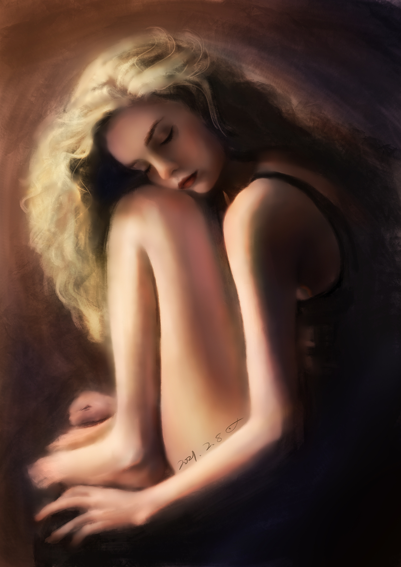 黑白人像-日常厚涂练习（图ZMjUxOTI2MjA4） - 创作习作 - 站酷设计师里牙原创素材 - 站酷ZCOOL