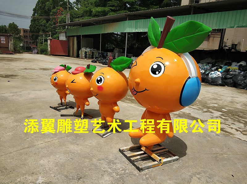 旅游景区奠定了坚实基础树脂纤维柑桔福娃造型雕像