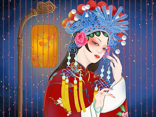 国风戏曲人物插画