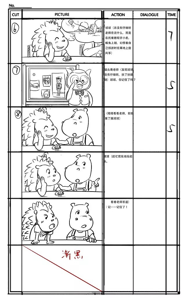 嘻嘻15年工作时候的分镜