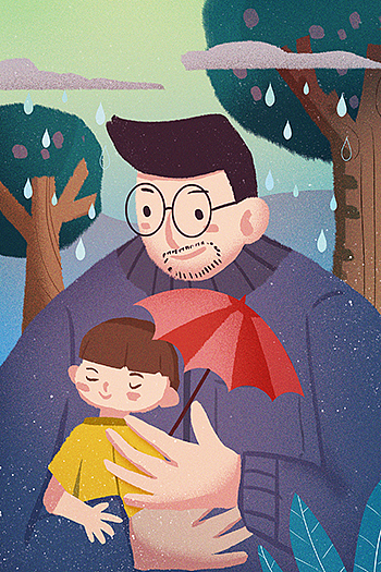 五月份画的一些关于父亲节亲情的一些插画