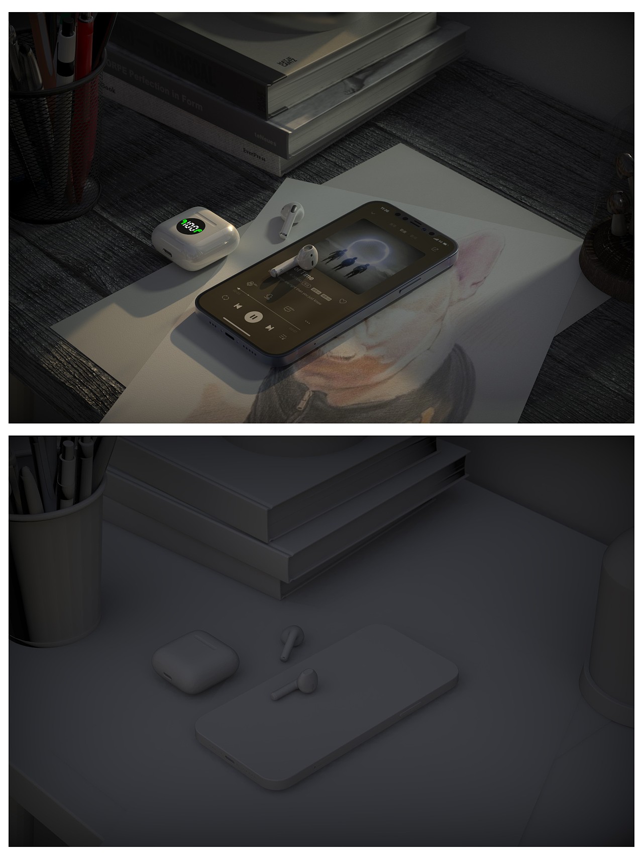 产品渲染 - 蓝牙耳机