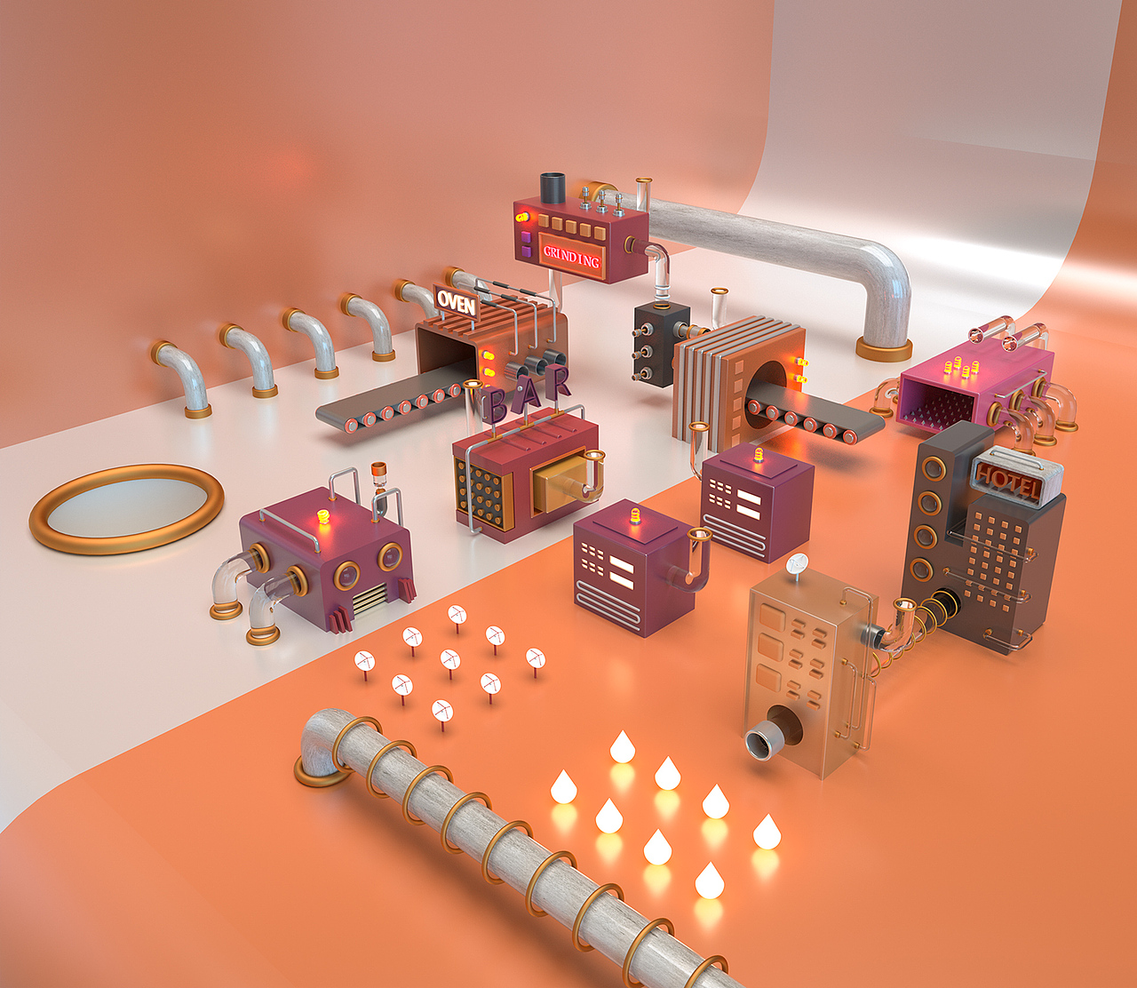 两个c4d练习（图ZMTUzNDYyNTQw） - 其他三维 - 站酷设计师xiao风原创素材 - 站酷ZCOOL