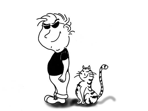 铲屎官和他的猫（个人主页-ZMzQwMzc4MDQ=） - 单幅漫画 - 站酷设计师会笑的狼原创素材 - 站酷ZCOOL